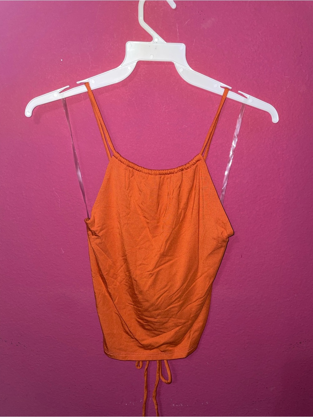 Dark Orange Strap Crop Top